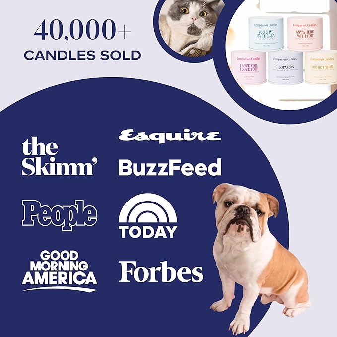 Companion Candles Nostalgia Pet-Friendly Scented Candle – Spicy Amber & Soft Floral Fragrance, Coconut Soy Wax with Wooden Wick, Approx. 50-Hour Burn Time, Made in USA, 11.8 oz