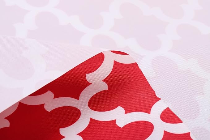 Mybecca Canvas Oxford Fabric Marine Waterproof Outdoor Awning 600 Moroccan Ogee Pattern Red/White (Cut Separate by Yard for Prime Orders-1 Yard) (60"x36")
