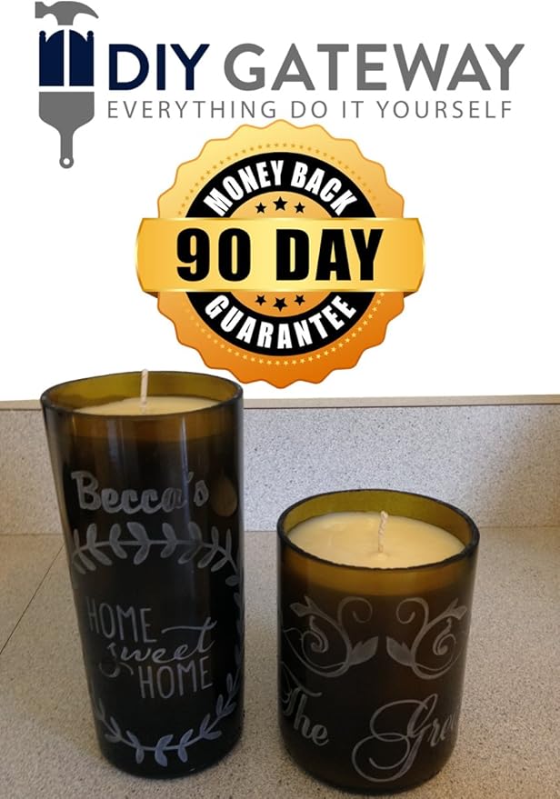 DIY Gateway Candle Making Kit & Bottle Cutter: Make Candles Out of Wine Bottles – with 2 LB Soy Wax, Scents, Wicks + Holders & Other Supplies