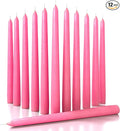 CANDWAX Pink 10 inch Taper Candles Set of 12 - Unscented Smokeless Dripless Pink Candlesticks - Perfect as Easter Candles and for Holidays, Ordinary Dinners and Special Occasions - Tall Candle Sticks