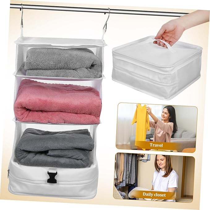 COLLBATH Hanging Packing Cube Durable Travel Organizer with Ample Storage Space Saving Design for Clothes Accessories for Suitcase Closet Storage