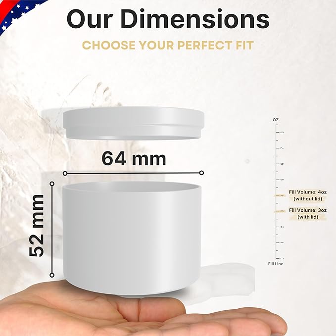 True Candle Pure White Tins - 24x 4 oz Candle Containers