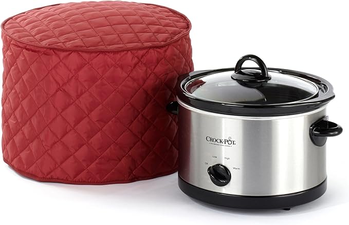 Covermates Keepsakes Slow Cooker Cover – Quilted Electric Appliance Protector for Kitchen Counter Storage – Dust & Stain Resistant – Washable Slip-On Design, Red