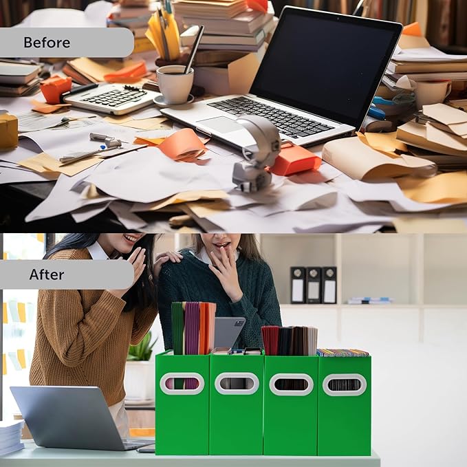 Hanging File Organizer, Cardboard File Folder Organizer for Letter Size, Desk Documents Storage Box, Portable File Folder Holder Boxes for Office, Home, School, Only Box.(2 Packs)