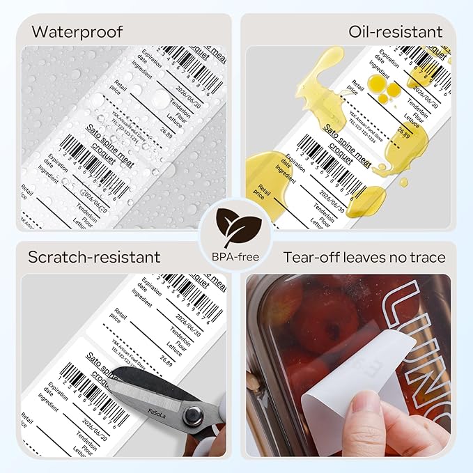Phomemo Labels Thermal Printer Labels for M110 M200 M220 M221 M150 M250 M260 M108 M100 Label Printer, Thermal Paper for Small Business, Price Tags, Black on White 1.57"x2.36"(40x60mm), 130 Label/Roll