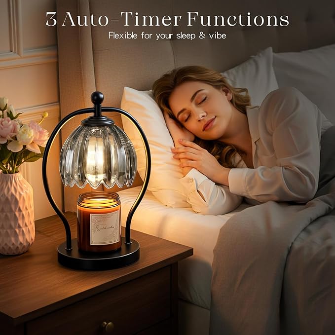 Candle Warmer Lamp, Dimmable Candle Warmer with Timer, Black Vintage Candles Wax Warmers for Jar Candles Christmas Birthday Gifts for Women Mom, New Home Decor for Bedroom Living Room