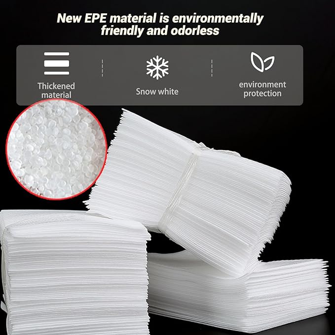 100 Pack 8'' x10'' Cushion Foam Pouches, Moving Supplies for Dishes, Packing Materials for Dishes & Cups, Glass Packing Paper and Plate Protectors for Moving(200x250x0.5MM)