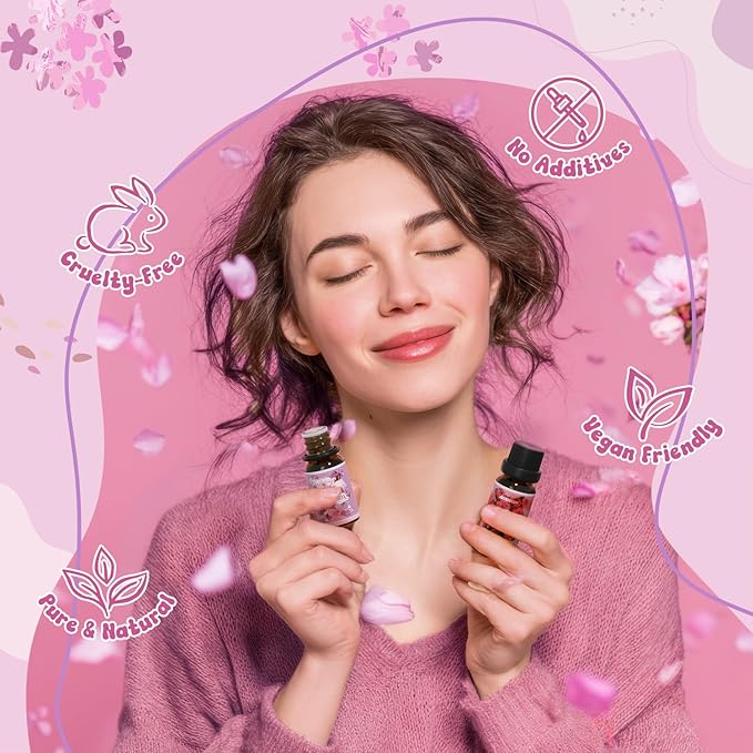 ARVIDSSON Floral Essential Oils Set, Natural Flower Essential Oil Gift for Women - Lavender, Jasmine, Cherry Blossom, Gardenia, White Tea, Rose, 6 x 10 mL