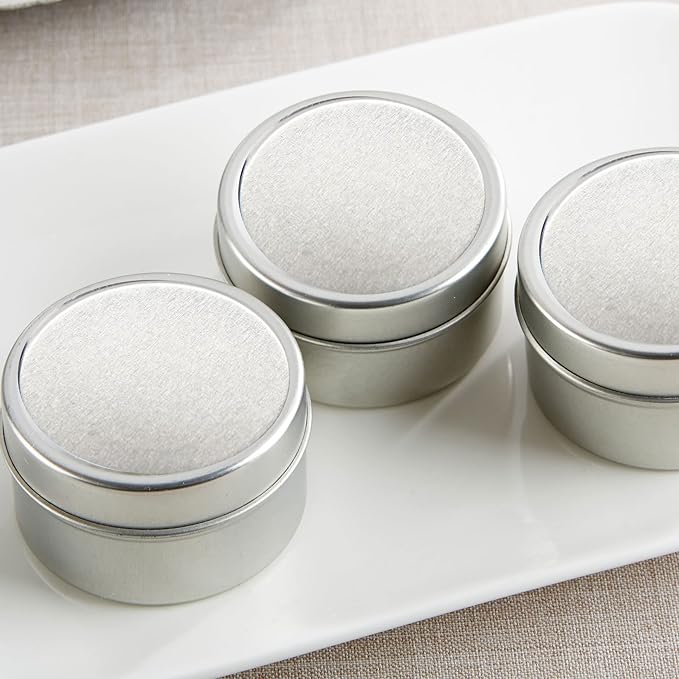 Kate Aspen Travel Size Vanilla Scented Candle Tins with Lids - Set of 96 Mini Candles Bulk - Wedding Favors for Guests, Bridal Shower Gifts, Party Favors Adults, Bridesmaids Gifts