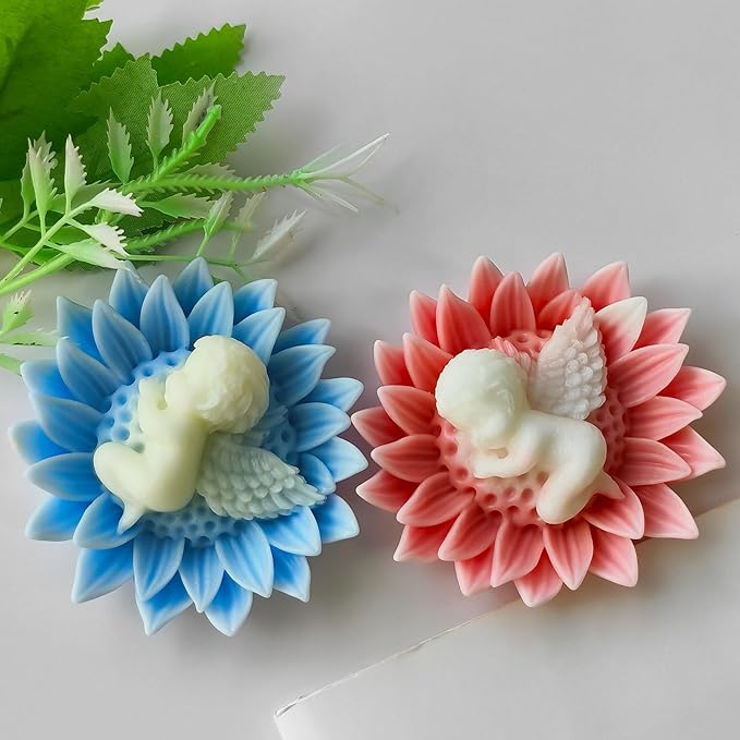 Baby Rose Flower Succulent Candle Mold - Baby Style - Resin Casting Silicone Molds for Home Decor & Candle Making Wave Spiral Mold