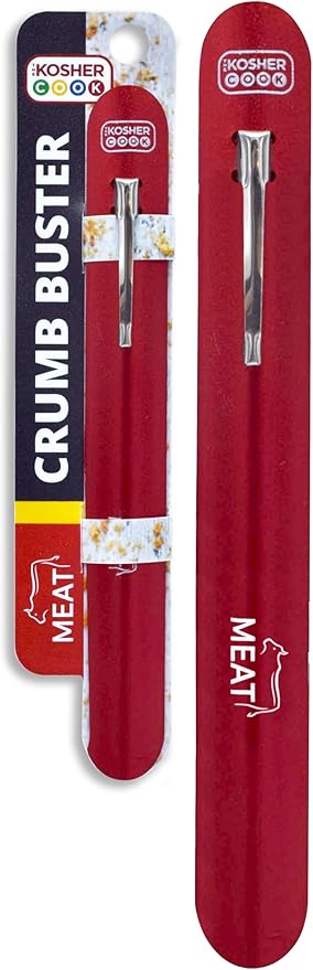 The Kosher Cook Meat Red Crumb Buster Quick and Efficient Metal Crumb Remover Dust of Tables and Countertops for Quick Cleaning, Color Coded Kitchen Tools