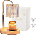 Candeldo Candle Warmer Lamp with Timer: Gold Candle Warming Lamp Height Adjustable Wax Melt Warmer Dimmable Modern Farmhouse New Home Bedroom Decor Mothers Day Housewarming Gift for Women