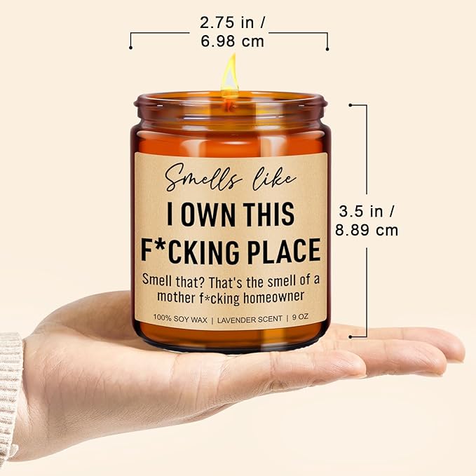 Funny Scented Candle, House Warming Gifts New Home, Housewarming Gifts for Women, Men, Couple, New Homeowner - First Apartment Essentials - Closing Presents for Home Buyers - 9 oz