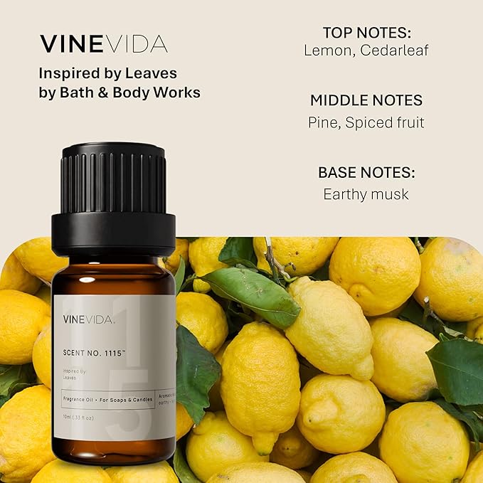 VINEVIDA [0.33oz] Leaves Fragrance Oil for Candle Making and Soap Making - Premium Candle Scents for Soy Candles