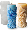 Elegant Lily Embossed Candle Molds for Candle Making, 3D Flower Silicone Molds for Candle Soap Wax Resin Clay, Blooming Lily Chocolate Cake Fondant Molds, DIY Floral Art Craft Wedding Decor