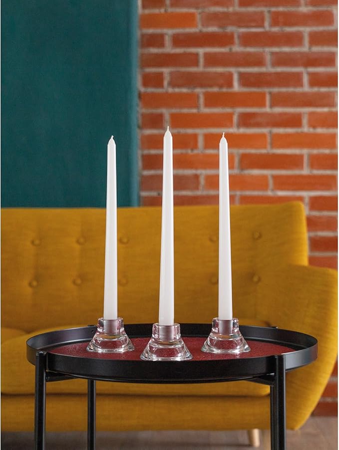 CANDWAX 10 inch White Taper Candles - White Candle Pack of 4 - Christmas Candle Tapers - Unscented Dripless Smokeless Long Burning Tall Candlesticks - Christmas Tapered Candles for Home Decor