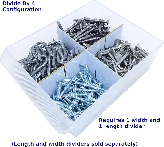 (6-Pack) Large Drawer Configurable Width Dividers compatible with Akro-Mils Plastic Storage Craft Cabinets, (Dividers Only)