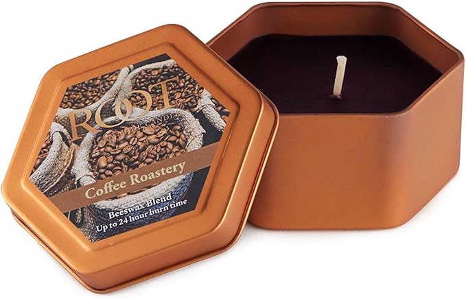 Root Candles Scented Candles in Travel Tin 24-Hour Honeycomb Traveler Handcrafted Premium Beeswax Blend Scented Candle, 4-Ounce, Coffee Roastery