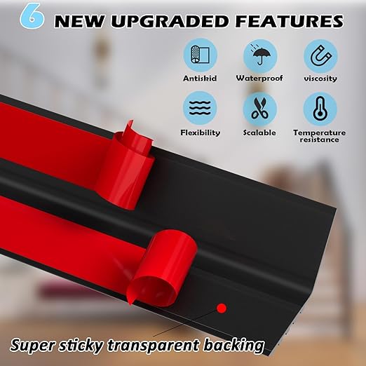 Heavy-Duty Stair Edge Trim, 3.3FT Vinyl Rubber Stair Nosing, Non-Slip Self Adhesive Stair Edge Protector Suitable for Indoor/Outdoor Stairs, Non-Slip and Waterproof