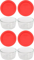 Pyrex Simply Store 8-Piece Glass Food Storage Set (4 vessels and 4 lids), standard packaging