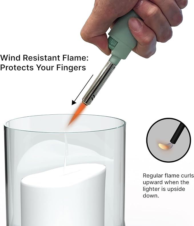 MK Lighter Candle Lighters, Windproof Flame, Ideal for Candle, BBQ, Camping, Outdoor, Butane Refillable, Multipurpose Lighters (NBR-12PC)