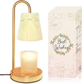 Cute Coquette Bow Candle Warmer Lamp, Dimmable Flannel Candle Warmer with Timer & 2Bulbs, Womens Gifts for Birthday, Unique Home Decor for Bedroom Holiday Aesthetic (Light Yellow/Candles not Included)
