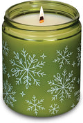 Hemlock Park Green Glass Wood Wick Candle Handcrafted with Natural Coconut Wax (Standard 8 oz, Sierra Solstice)