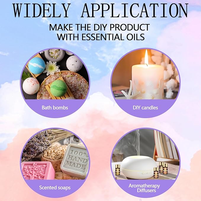 Essential Oils Set-Essential Oils-Perfect for Diffuser, Humidifier,Aromatherapy, Massage,Soap Making,Skin & Hair Care,30x5 ml