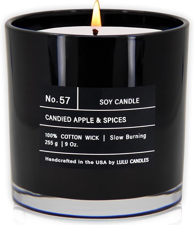 Lulu Candles | Candied Apples & Spices | Smells Sweet & Fruity | Luxury Scented Soy Jar Candle | Hand Poured in The USA | Highly Scented Long Lasting (9 Oz.)