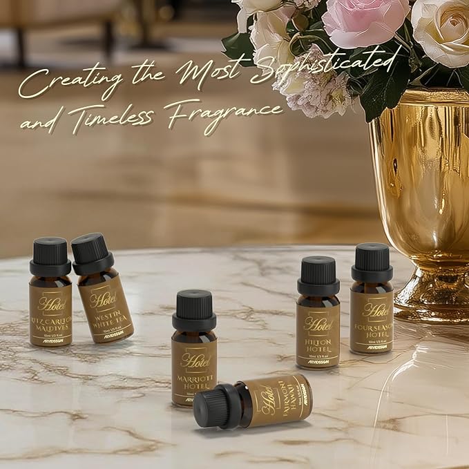 ARVIDSSON Hotel Diffuser Oils Gift Set - Hotel Essential Oils for Diffuser, Luxury Fragrance Oils Inspired by 5 Star Hotels Scent, Gift for Women and Men