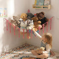 YKBU Stuffed Animals Hammock Corner Hanging Net Macrame Stuffed Animal Storage Plush Toy Holder Toy Organizer for Boho Nursery Playroom Bedroom Kids Room (pink, m)