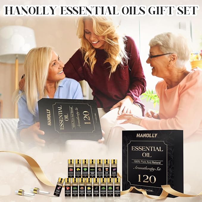 Essential Oils Set -120 Pcs Aromatherapy Essential Oil Kit for Diffuser, Humidifier, Massage, Skin Care, Candle Making - Fruity, Floral, Bakery, Mens, Woody & Herbal Essential Oil Set