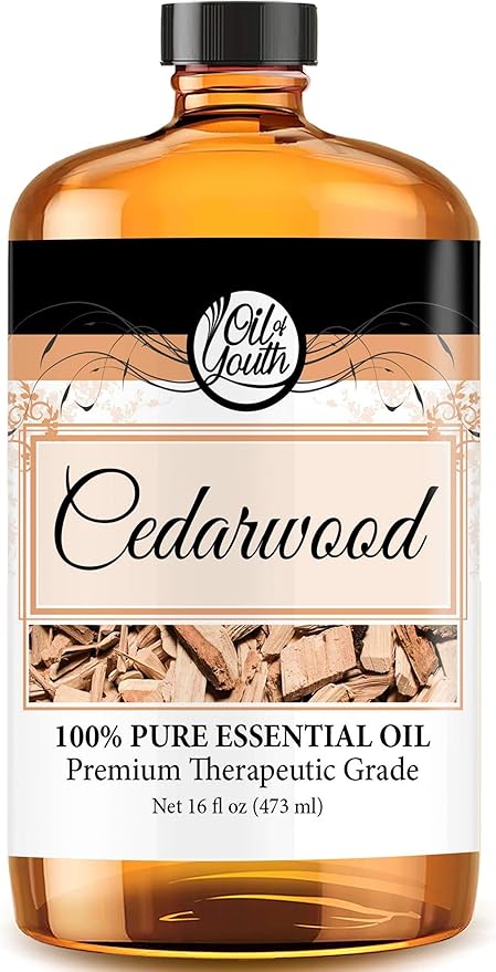 Oil of Youth Cedarwood Essential Oil Pure for Aromatherapy and Diffuser (16oz Bulk)