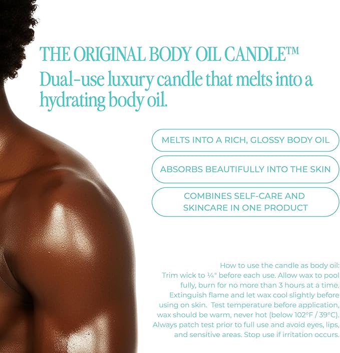 Body Oil Massage Candle | Melts into Skin Softening Warm Massage Oil - Natural Wood Wick - Soy & Coconut Wax – Citrus & Bergamot with Floral Scents - Self Care Gift (Cabana Boy 14oz)