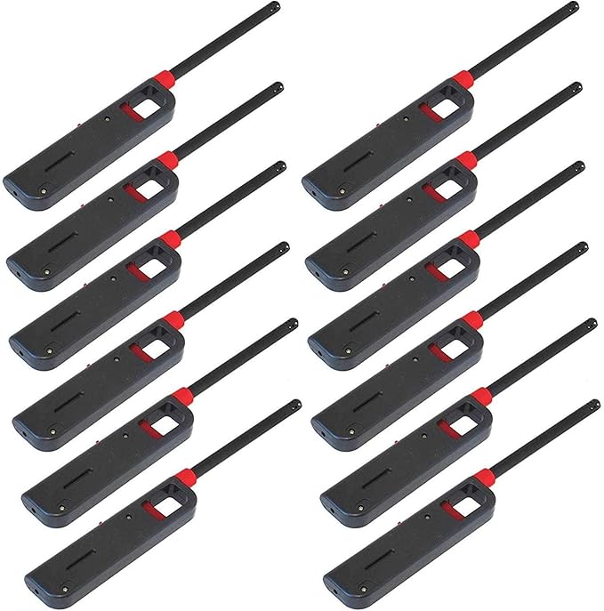 12 Pack BBQ Grill Lighter Refillable Butane Gas Candle Fireplace Kitchen Stove Long