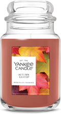 Yankee Candle Autumn Leaves, Scented Candle, 22oz Large Jar, Up to 150 Hour Burn Time, Giftable