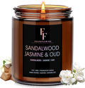 Sandalwood Jasmine Scented Candle for Home Soy Wax Candle, Aromatherapy Candle Gift for Women Men, 7oz