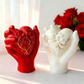 Hand Heart Cylinder Candle & Resin Mold - Resin Casting Silicone Molds for Home Decor & Candle Making Wave Spiral Mold