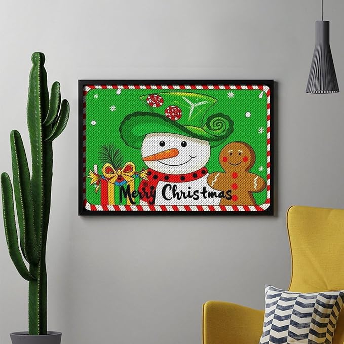 AIVKIEJK Diamond Painting Kits for Adults - Christmas Snowman Gingerbread and Candy Painting DIY 5D Full Drill Diamond Dots Paintings with Diamonds Gem Art and Crafts Home Decor 8"x12"