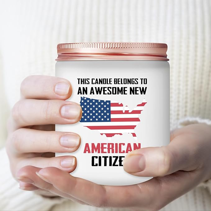 New American Citizenship Gifts - Congratulations New American Citizen Present - Cool US Flag Candle Gifts for 2025 US Citizenship, Women, Men, Friends, Family
