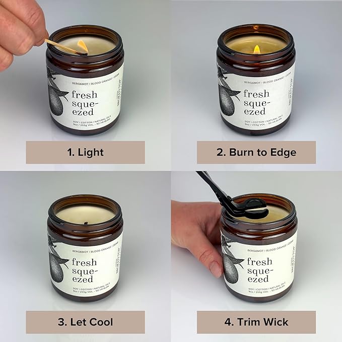 Broken Top Fresh Squeezed Pure Soy Candle | 9 oz. | Bergamot, Blood Orange & Cedar 50-Hour Burn Time. Natural Cotton Wick, Vegan, No Parabens, No Phthalates