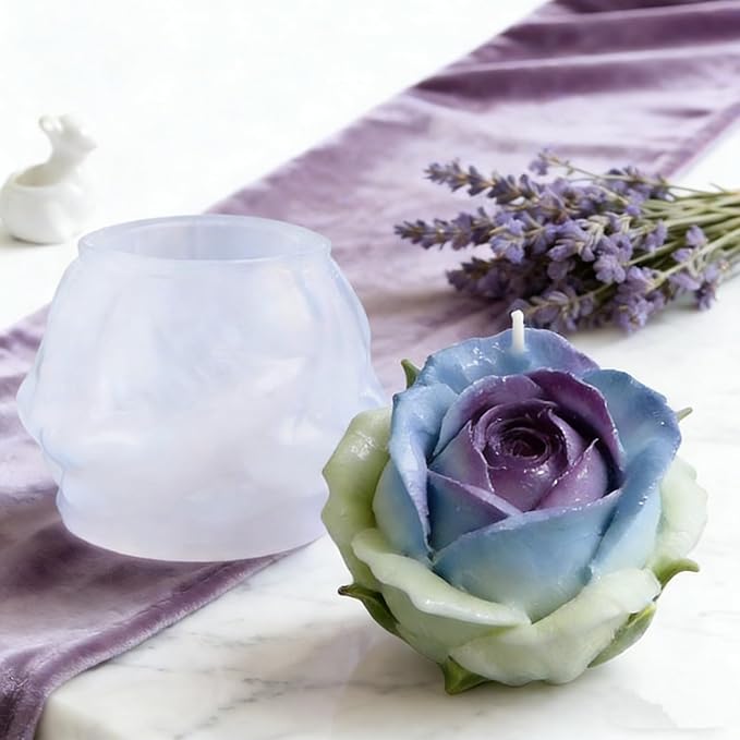 Tulip Bud Flower Petal Mold - Cylinder Molds Silicone Wave Spiral Candle Mold - Silicone Resin Casting Molds for Candle & Resin & Soap Craft Supplies