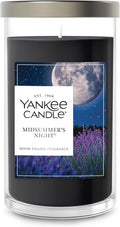 Yankee Candle Medium Pillar Scented Candle with up to 115 Hour Burn Time, Premium Plant Wax Blend for Consistent Burn, 14.25 oz Pillar Candle with Room Filling Fragrance, Midsummer's Night