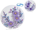 ARTopet DIY Diamond Desktop Ornament PET Irregular Shape Special Shaped Crystal Double Sided Pattern Single Sided Diamond Art Painting Tabletop Home Ornaments Decor (Purple Flowers01)