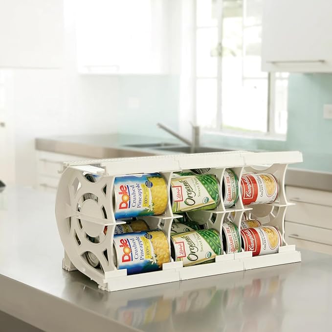 Shelf Reliance Cansolidator Cupboard - 2-Pack Can Organizer for Pantry, Stackable Soda Can Storage for Kitchen, Holds 20 Cans of Food or Soda