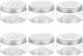 HARFINGTON 6 Pcs 3 Styles Empty Scent Beads Storage Container 3.4oz/100ml Air Freshener Tins Round Refillable Spice Containers Plastic Jars Sample for Air Freshener Candles Travel Storage