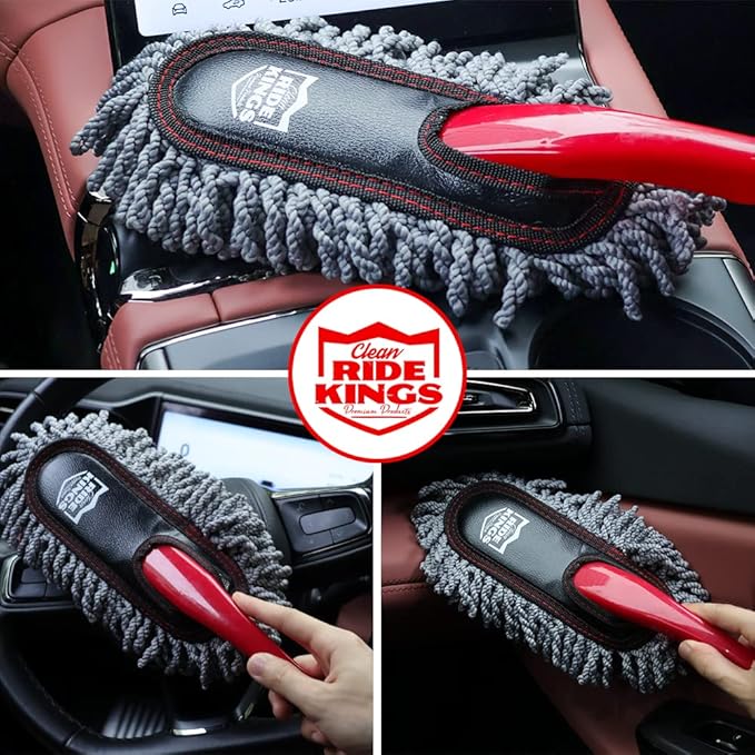 Car Duster Exterior Scratch Free, Extendable Handle, Detail Brush Kit for Vehicles, Wax Cotton Fabric, Waterless Wash Treatments，Car Care Equipment，Gifts for Men Women