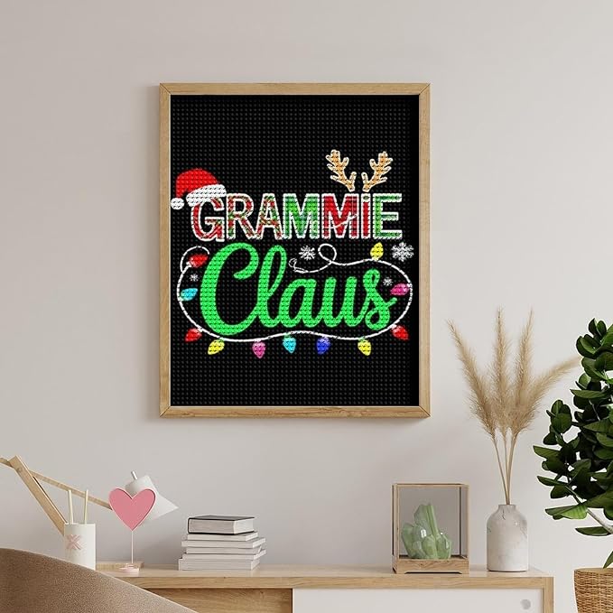 AIVKIEJK Diamond Painting Kits for Adults - Grammie Claus Grandma Christmas Xmas Painting DIY 5D Full Drill Diamond Dots Paintings with Diamonds Gem Art and Crafts Home Decor 16"x20"