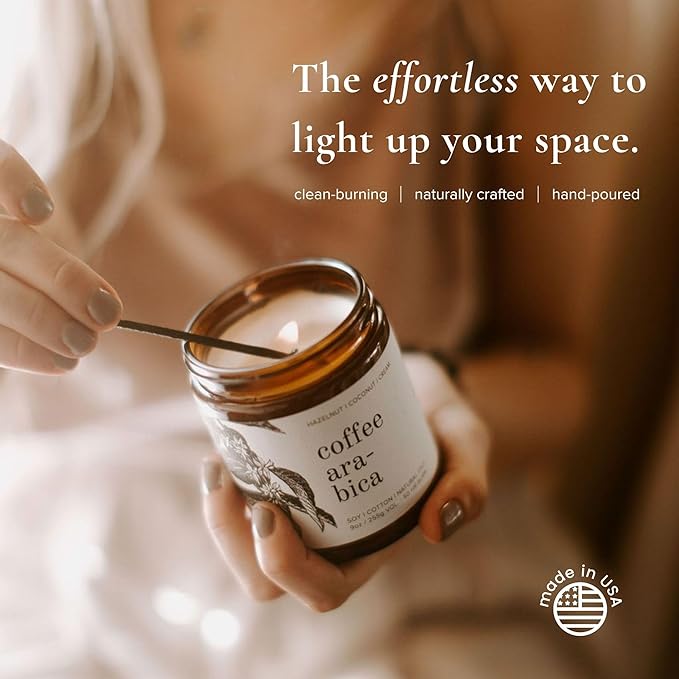Broken Top - Coffee Arabica | 9 oz. Hazelnut, Coconut & Cream. Pure Soy Wax Candle. 50-Hour Burn Time. Natural Cotton Wick, Vegan, No Parabens, No Phthalates