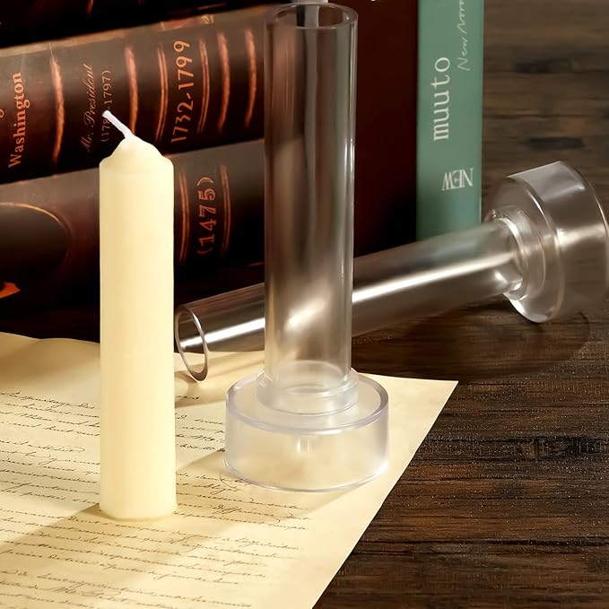 2 Pieces Taper Candle Mold Cylinder Candle Moulds Pillar Candle Molds for Making Emergency Candles and Table Candles with Wire Wicks Clips Tool kit